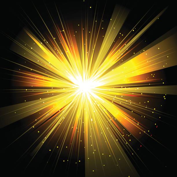 istock Star with rays white yellow in space isolated and effect tunnel spiral galaxies, nebulae, cosmos on transparent black background vector 804613448