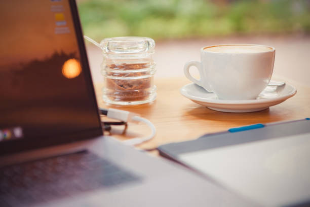 istock Drink & technology image of hot coffee. 804613592