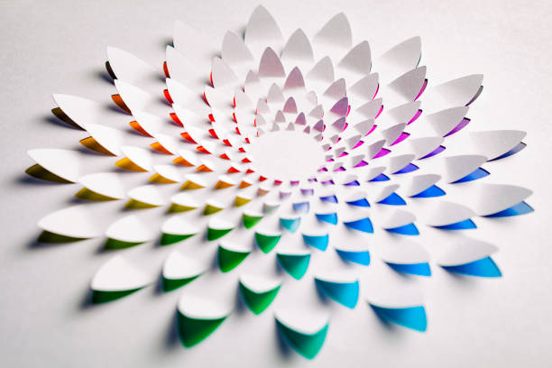 Rainbow flower made of cut paper