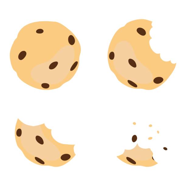 ベクトル クッキー漫画のキャラクター - cookie missing bite crumb eaten点のイラスト素材／クリップアート素材／マンガ素材／アイコン素材