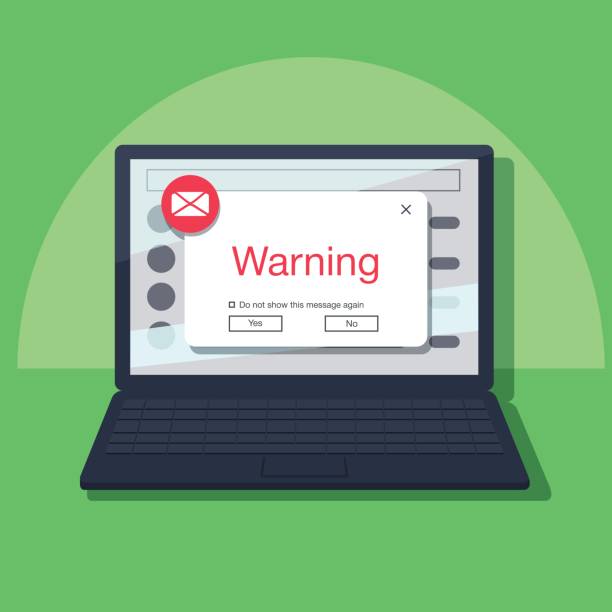 istock E-mail Popup Warning Window Concept. Block fishing rod come out of notebook screen asking for password. 804622108