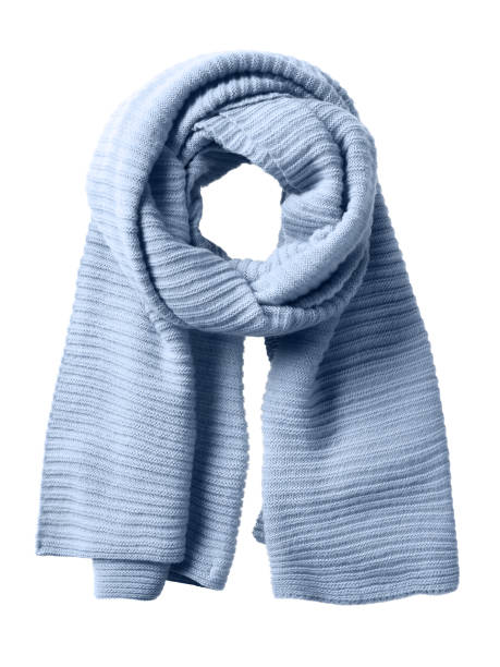 istock Blue winter scarf isolated on white 804651878