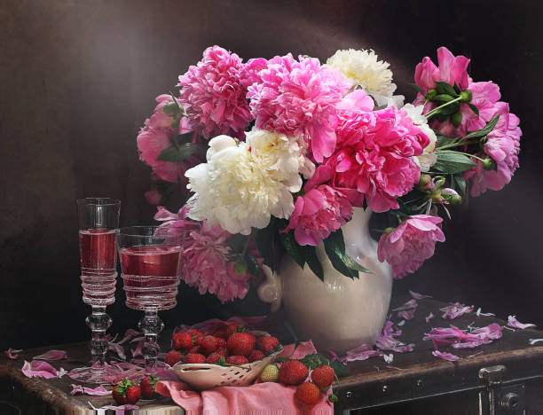 istock Still life with a bouquet of peonies 804652830