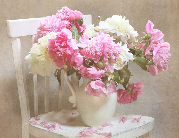 istock Still life with a bouquet of peonies 804652832