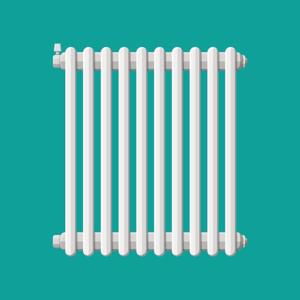 ilustraciones, imágenes clip art, dibujos animados e iconos de stock de radiador de calefacción. sistema de calefacción retro. - radiator