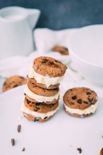 istock Homemade Chocolate chip ice cream cookies 804674808