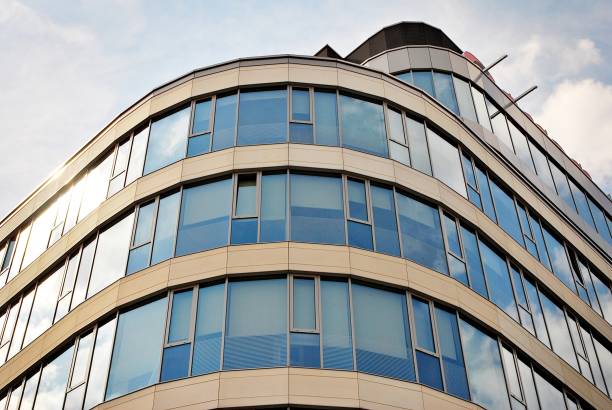 istock Modern building.Modern office building with facade of glass 804695518