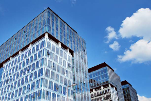 istock Modern building.Modern office building with facade of glass 804695654