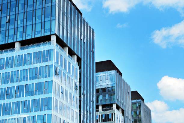 istock Modern building.Modern office building with facade of glass 804695834