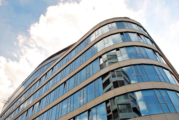 istock Modern building.Modern office building with facade of glass 804696022