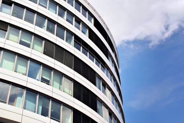 istock Modern building.Modern office building with facade of glass 804698484