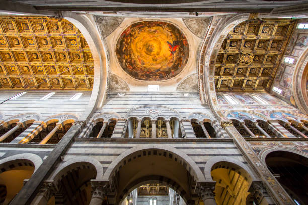 Tuscany, Italy: 27AUG2014 - Inside of the Pisa Cathedral on Piazza del Duomo