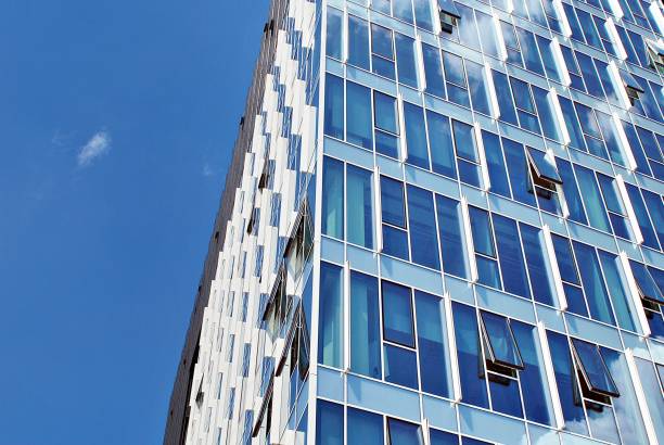 istock Modern building.Modern office building with facade of glass 804698952