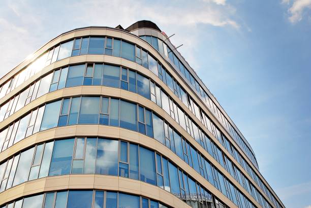 istock Modern building.Modern office building with facade of glass 804701638