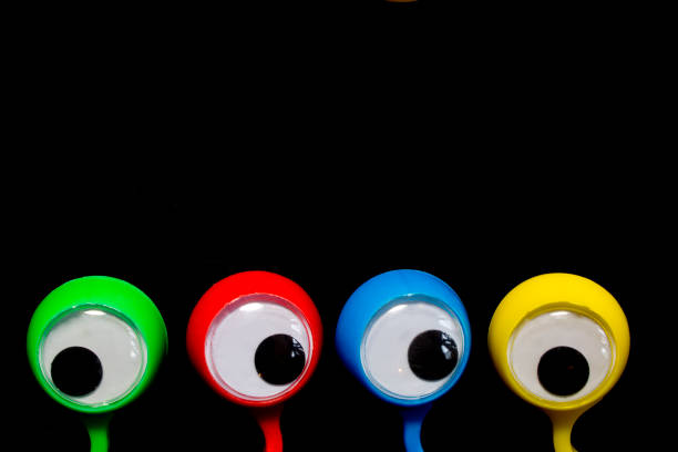 Bobble Colorful Monster Eyes Border Background