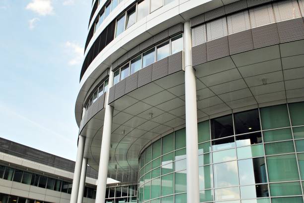 istock Modern building.Modern office building with facade of glass 804705088