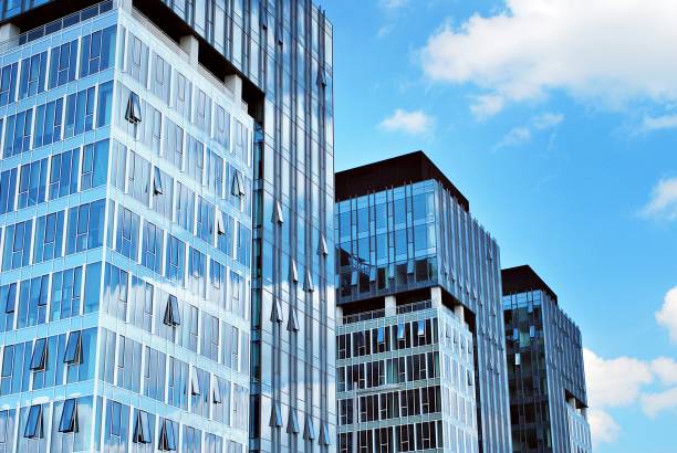 istock Modern building.Modern office building with facade of glass 804705152