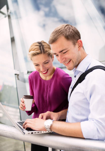 istock Discussing business project together outside 804714630