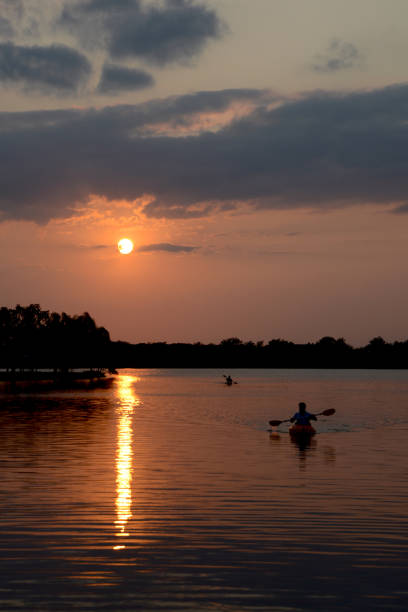 istock Lakeside sunset in Kansas 804731064