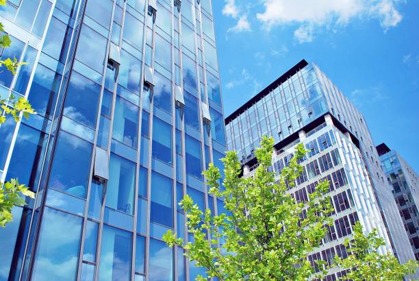 istock Modern building.Modern office building with facade of glass 804731522