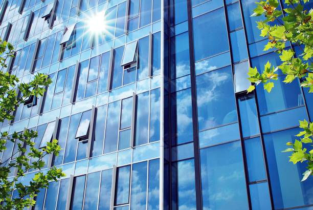 istock Modern building.Modern office building with facade of glass 804734152