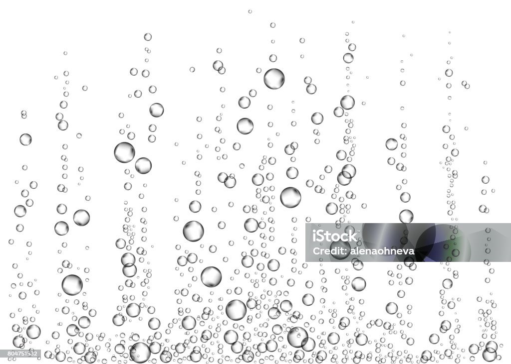 Underwater fizzing air bubbles on white  background. Underwater fizzing air bubbles on white  background. Fizzy sparkles in water, sea, aquarium, ocean. Effervescent drink. Undersea vector texture. Bubble stock vector