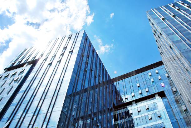 istock Modern building.Modern office building with facade of glass 804753638