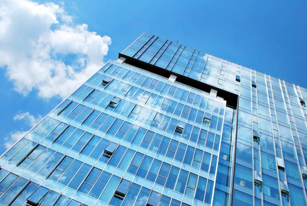istock Modern building.Modern office building with facade of glass 804753664
