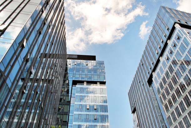 istock Modern building.Modern office building with facade of glass 804753822