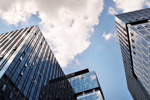 istock Modern building.Modern office building with facade of glass 804754250