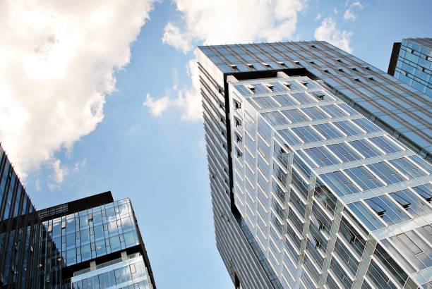 istock Modern building.Modern office building with facade of glass 804760694