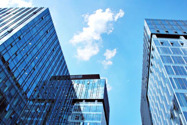 istock Modern building.Modern office building with facade of glass 804760880