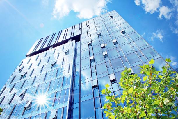 istock Modern building.Modern office building with facade of glass 804760936