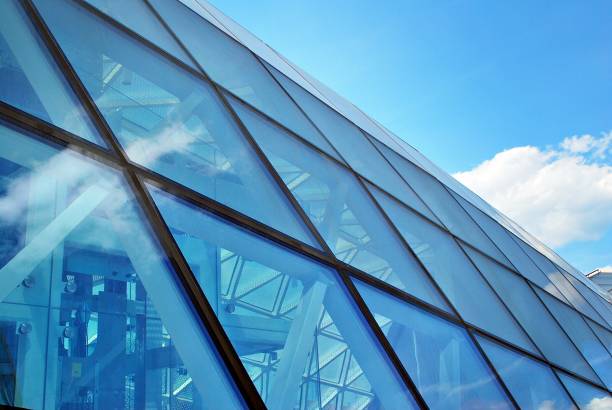 istock Modern building.Modern office building with facade of glass 804761182