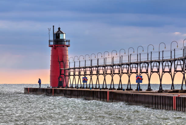 Clearing Skies at South Haven stock photo