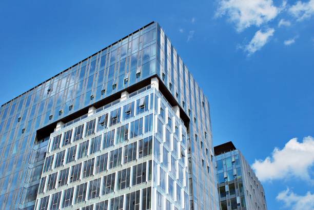 istock Modern building.Modern office building with facade of glass 804761370