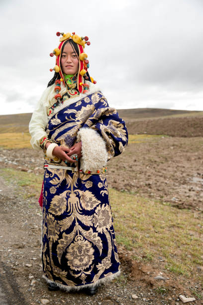 qinghai nomad bruid - double_p stockfoto's en -beelden