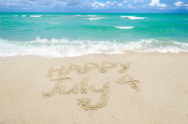 istock Independence USA day background on the beach 804788468