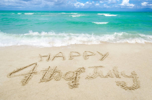 istock Independence USA day background on the beach 804788630