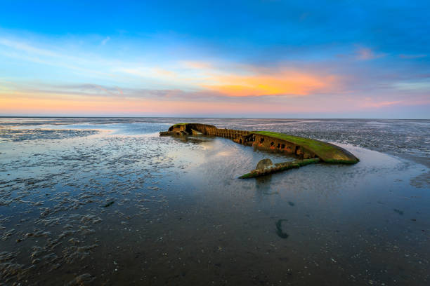 An shipwreck in the wadden sea near Schillig, East Frisia