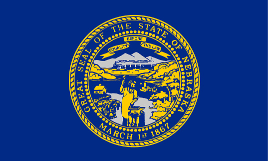 flat nebraska state flag - usa
