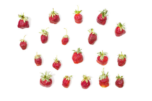 istock Red ripe strawberries isolated on white background. Summer berries. 804815504