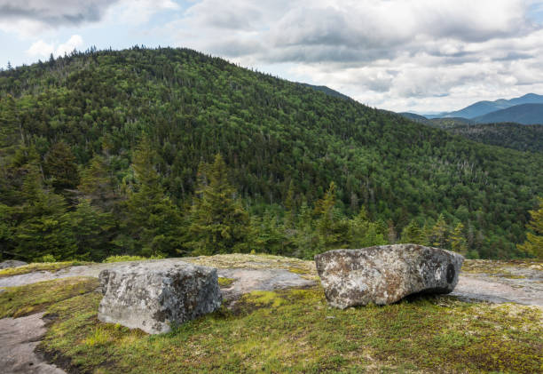 Stone Benches in the Adirondack Mountains