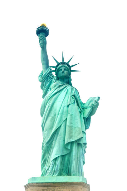 istock Statue of Liberty - isolated on white 804837874