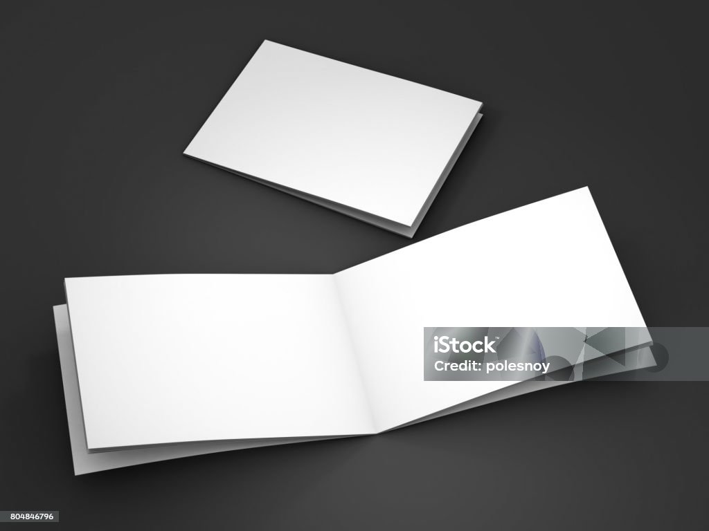 Magazine, book, booklet or brochure mockup. 3D rendering Template Stock Photo