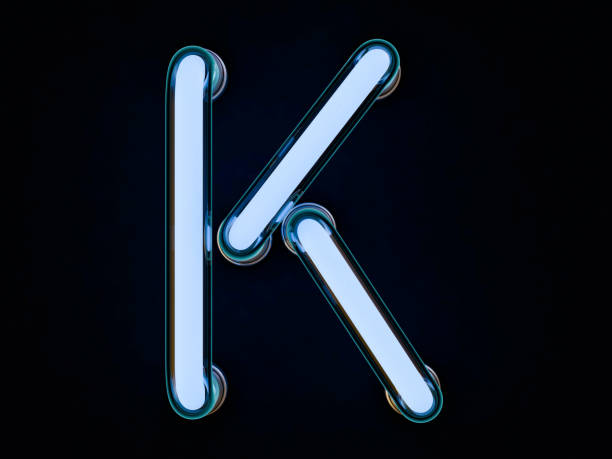 istock Neon tube letter on black background. 3D rendering 804846906