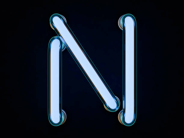 istock Neon tube letter on black background. 3D rendering 804846954
