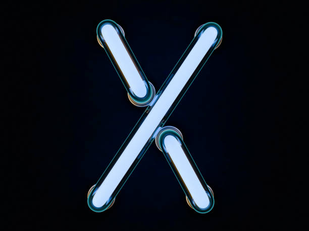 istock Neon tube letter on black background. 3D rendering 804846964