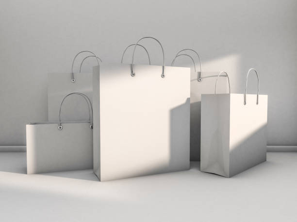 istock Empty Shopping Bag for advertising and branding. 3D rendering 804847134