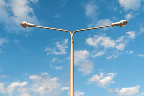 istock Street lamp on blue sky background 804873046